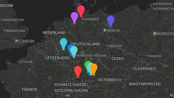 Map of company locations