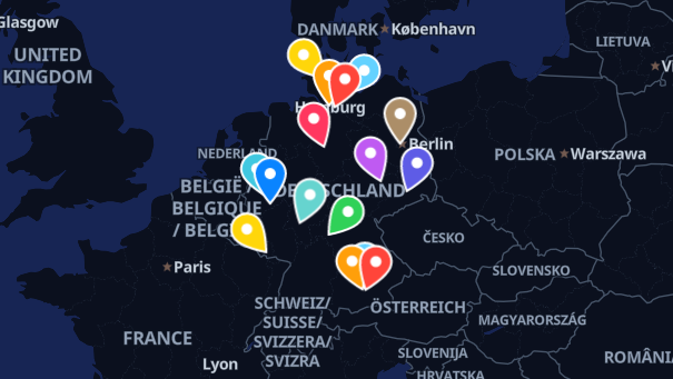 Map of company locations