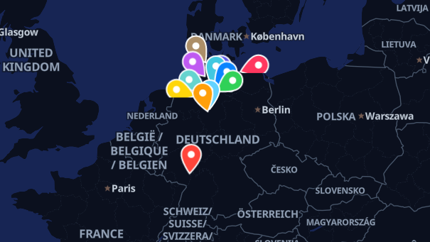 Map of company locations