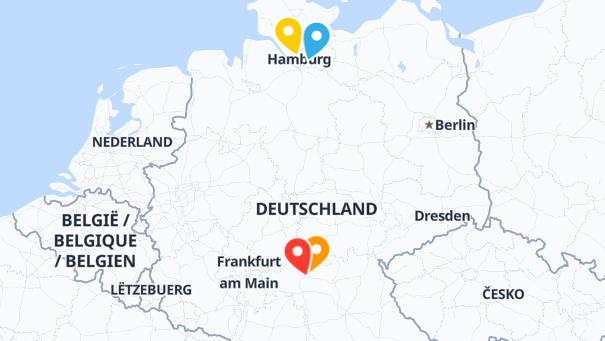 Map of company locations