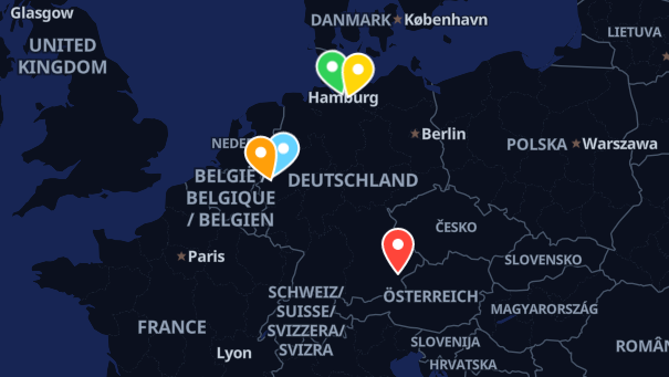 Map of company locations