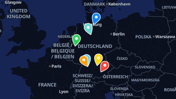Map of company locations