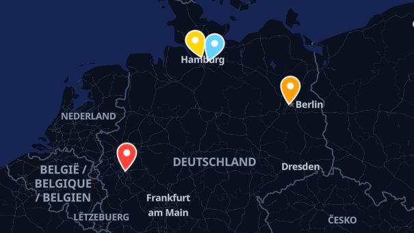 Map of company locations