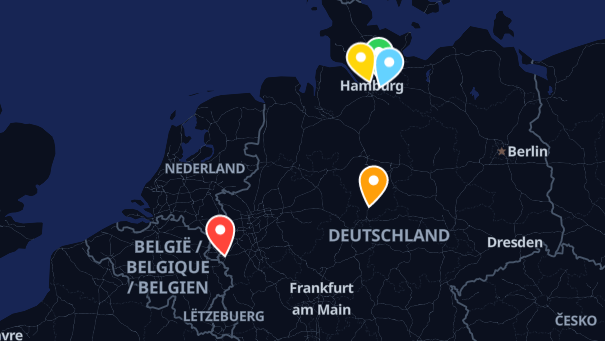 Map of company locations