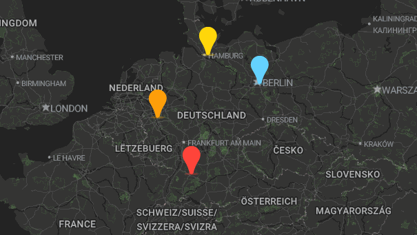 Map of company locations