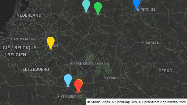 Map of company locations