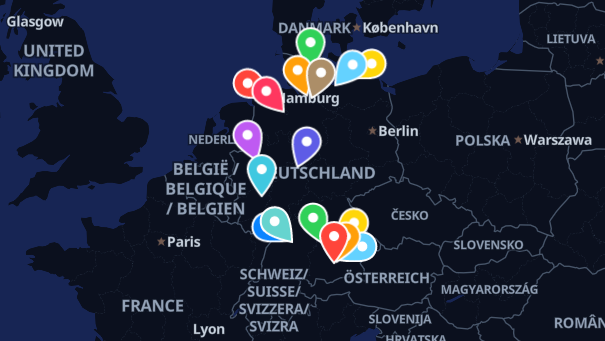 Map of company locations