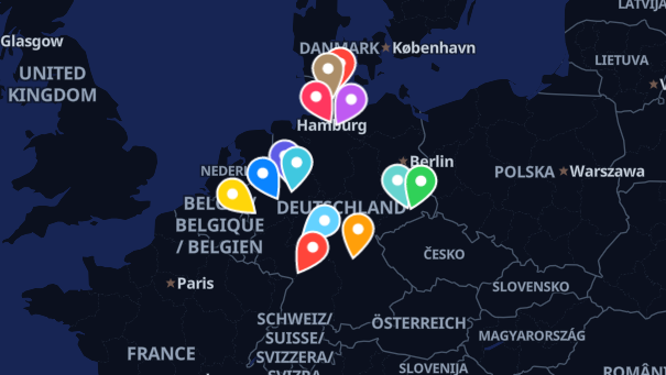 Map of company locations