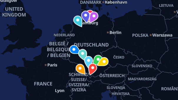 Map of company locations