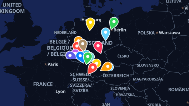 Map of company locations