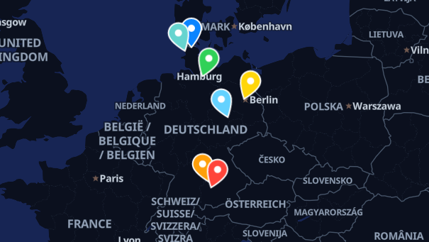 Map of company locations