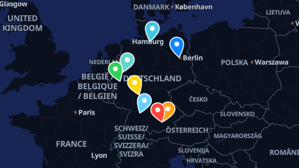 Map of company locations