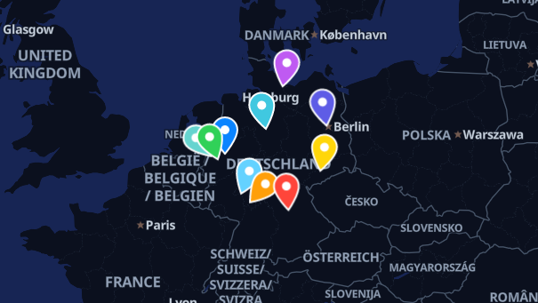 Map of company locations