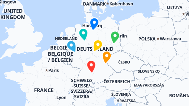 Map of company locations