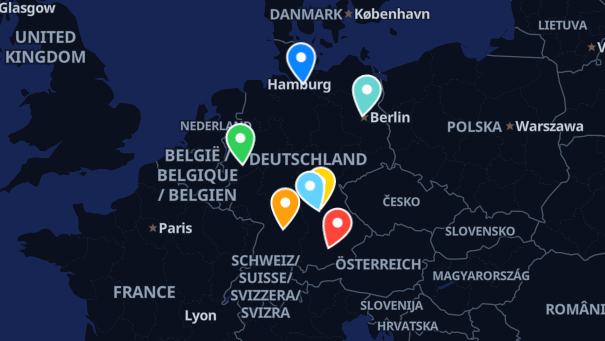 Map of company locations