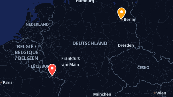 Map of company locations