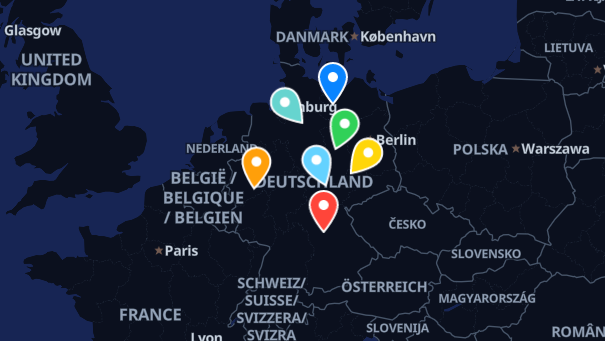 Map of company locations