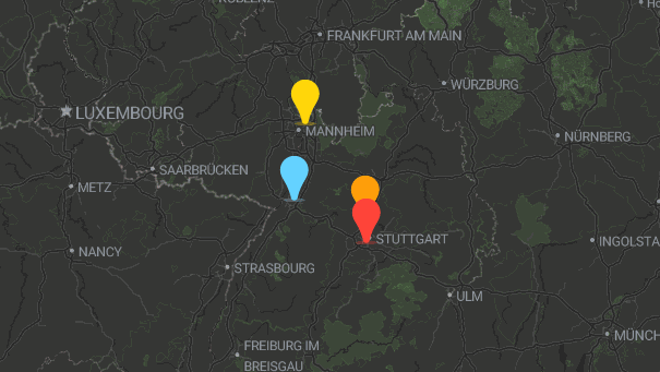 Map of company locations