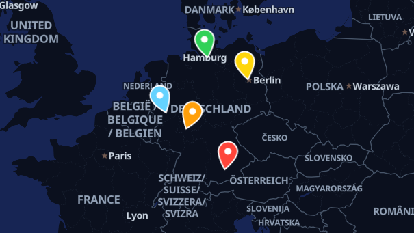 Map of company locations