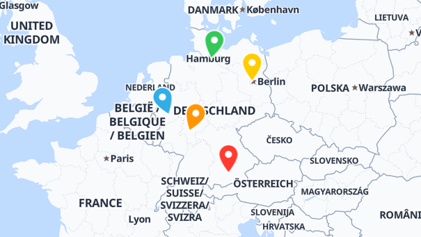 Map of company locations