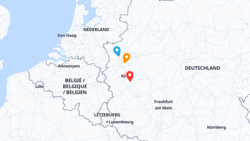 Map of the locations of Haeger Gmbh