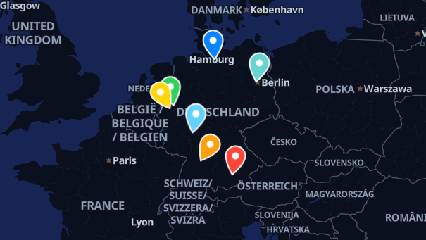 Map of company locations