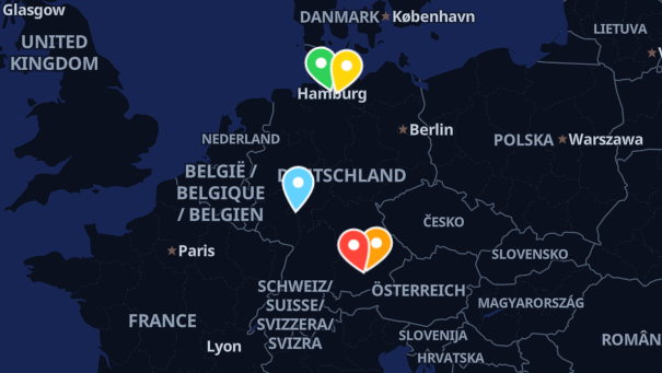 Map of company locations