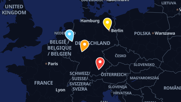 Map of company locations
