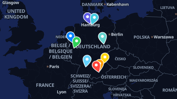 Map of company locations
