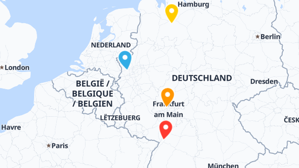 Map of company locations