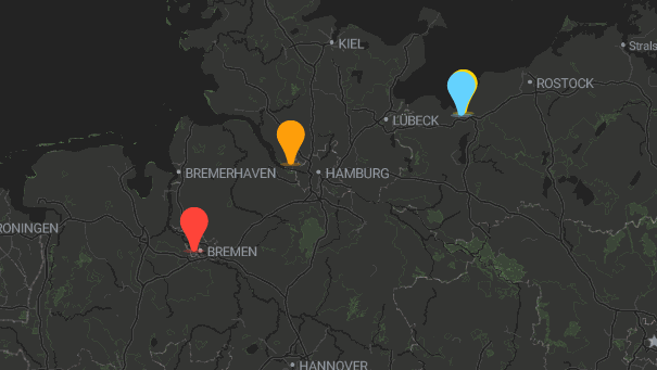 Map of company locations