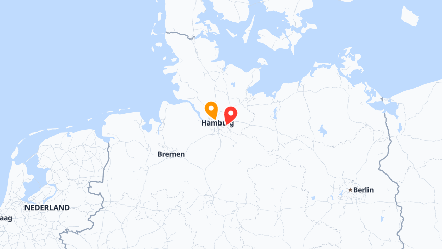 Map of the locations of MTG Marinetechnik GmbH