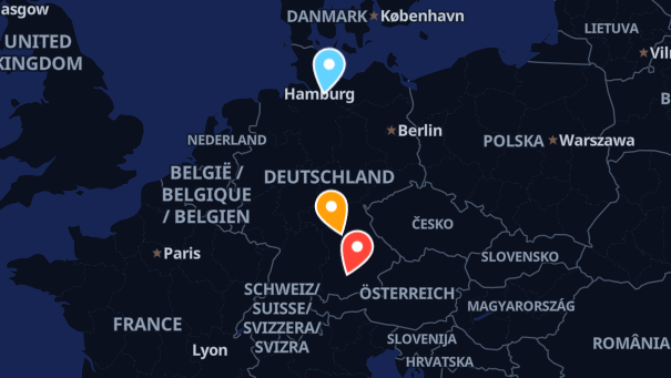 Map of company locations