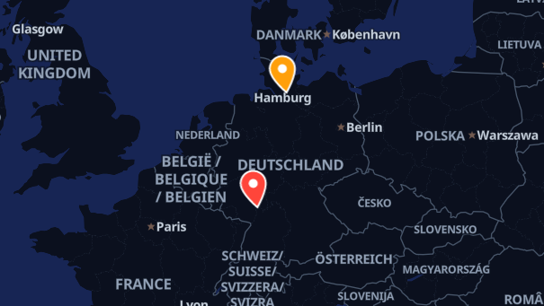 Map of company locations