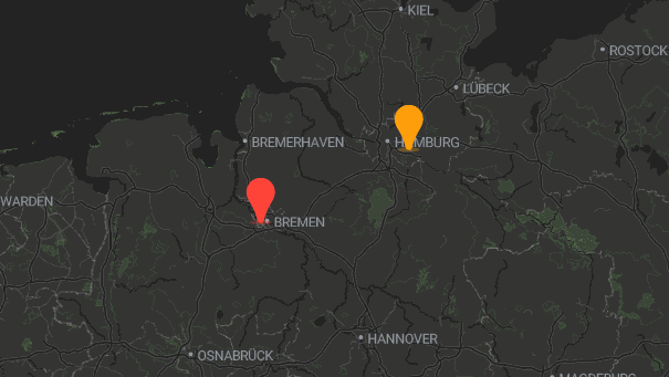 Map of company locations