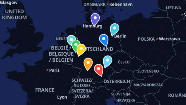Map of company locations