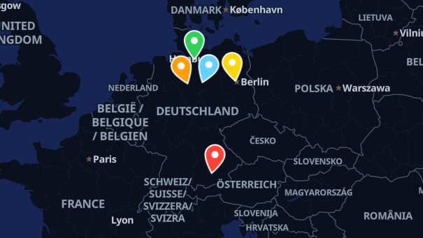Map of company locations