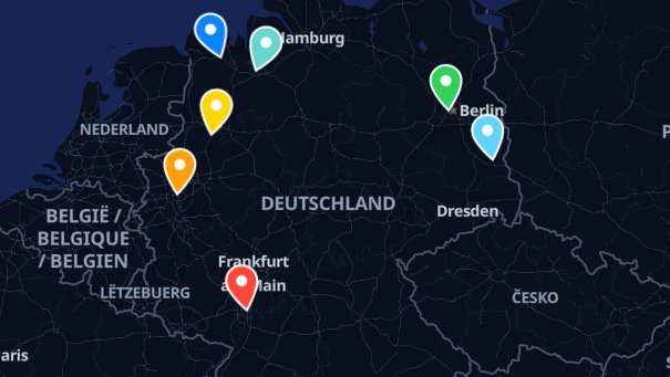 Map of company locations