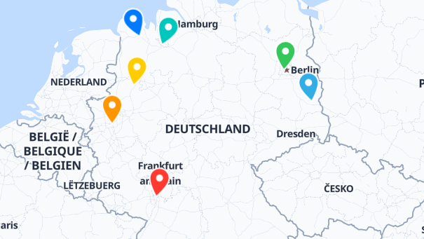 Map of company locations