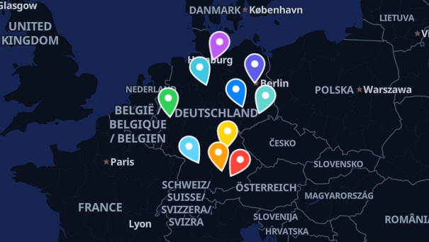 Map of company locations