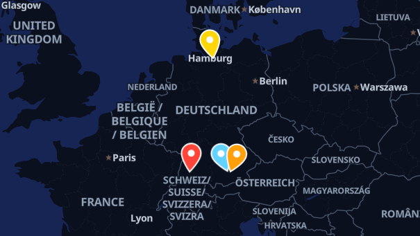 Map of company locations