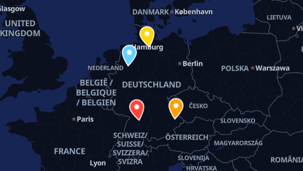 Map of company locations