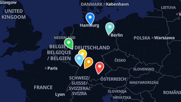 Map of company locations
