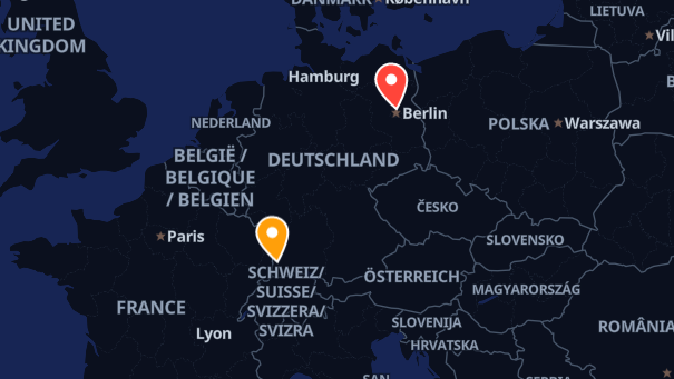 Map of company locations