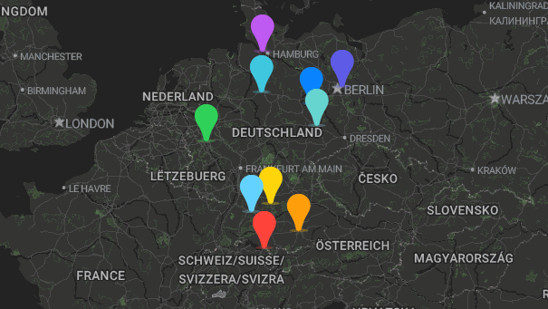 Map of company locations