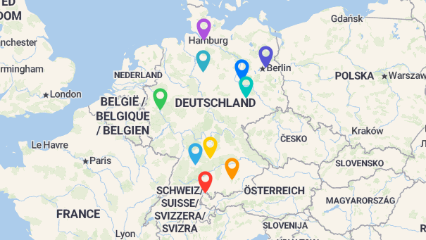 Map of company locations