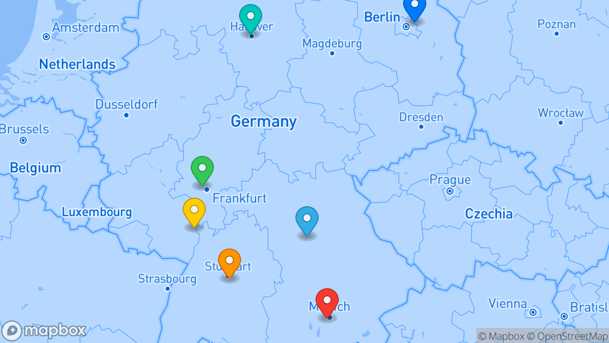 Map of company locations