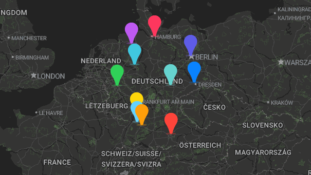 Map of company locations