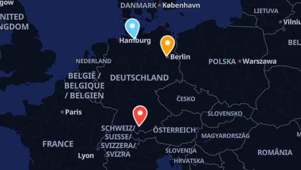 Map of company locations
