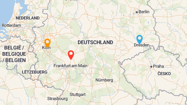 Map of company locations